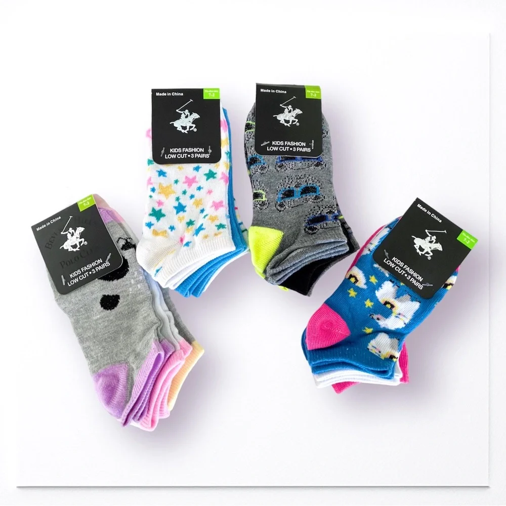 Beverly Hills Polo Club 4 Pack of 3 Girl 12 Pairs Ankle Socks Low Cut Stretch